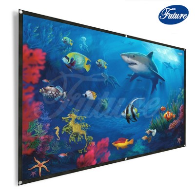 72 Inch 4:3 Portable Projector Screen Simple Foldable Projection Screen Front & Rear Polyester For Home Theater