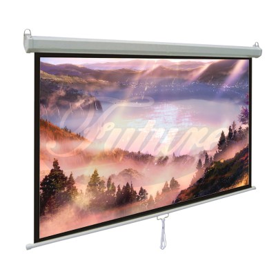 92 inch 4:3 High Contrast Manual Projector Screens Pull-Down Projection Screen Self-locking