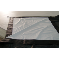 Foldable pure screen fabric with eyelets for video projector