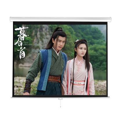 100'' Simple wall mounted home theater, TV, movie, gaming and presentation for indoor and outdoor projector screen